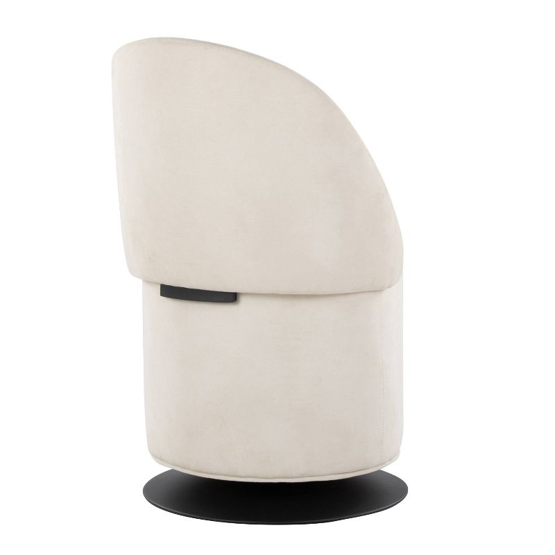 Finch Swivel Accent Chair Black/Cream - LumiSource: Adjustable Backrest, Metal Frame, Polyester Upholstery