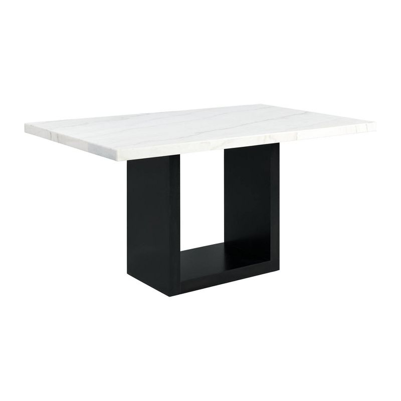 Willow Marble Counter Height Dining White - Picket House Furnishings: Chic Black Base, 6 Seats