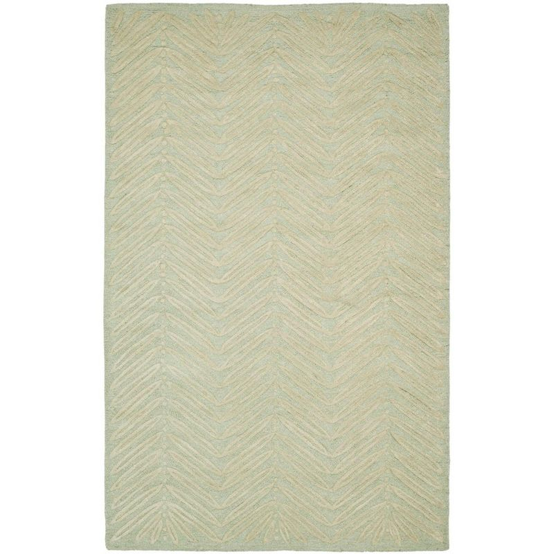 Martha Stewart Chevron Leaves - MSR3612 - Indoor Hand Tufted Area Rugs - Milk Pail Green - 9'x12'