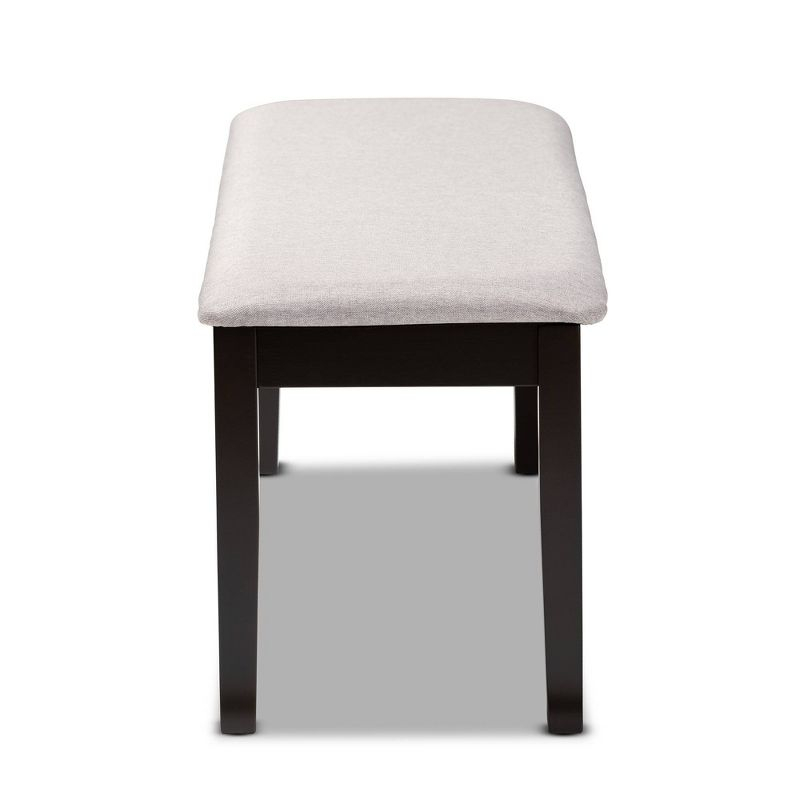 Teresa Fabric Upholstered and Wood Dining Bench Gray/Dark Brown - Baxton Studio