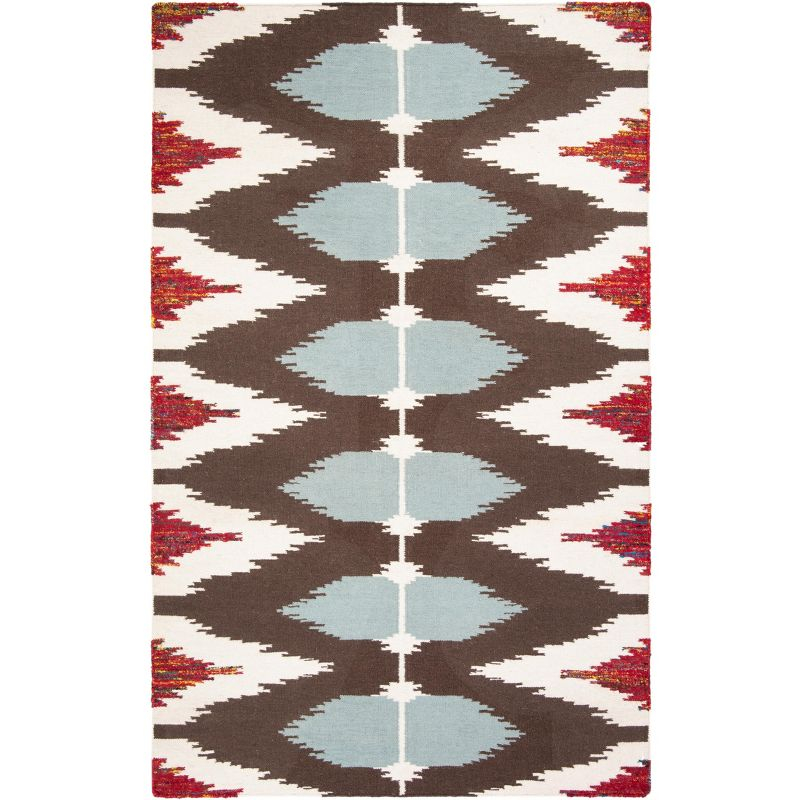 Dhurries DHU647 Hand Woven Flat Weave Indoor Area Rug - Multi - 5'x8' - Safavieh