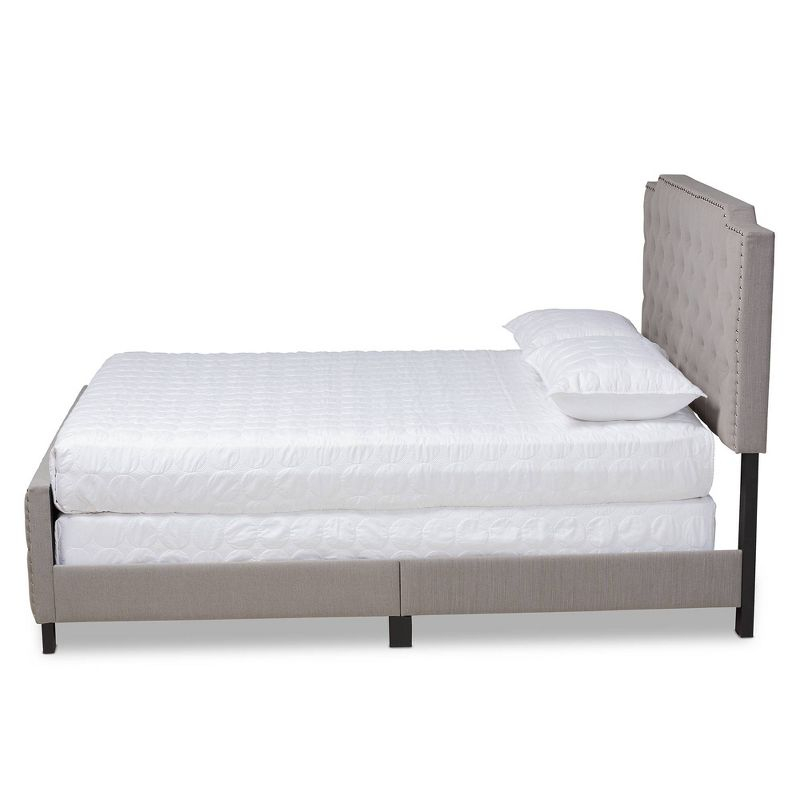 Marion Fabric Upholstered Button Tufted Panel Bed - Baxton Studio