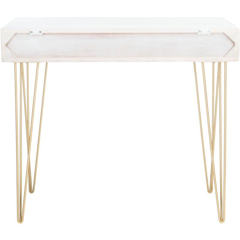 Marigold Desk - White Wash/Brass - Safavieh