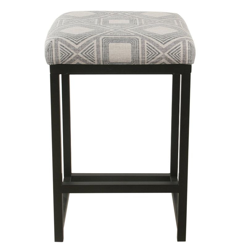 24" Open Back Metal Counter Height Barstool Charcoal - HomePop: Upholstered, Powder-Coated, 250lb Capacity