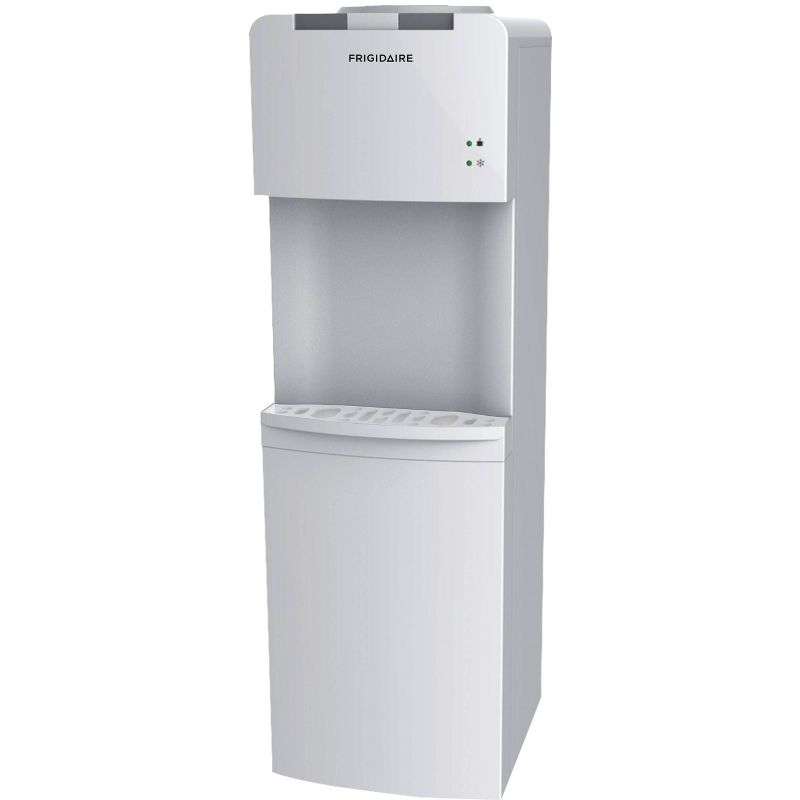 Frigidaire Water Cooler White: Freestanding Electric Dispenser, 5 Gallon Capacity, Hot & Cold, Safety Switch