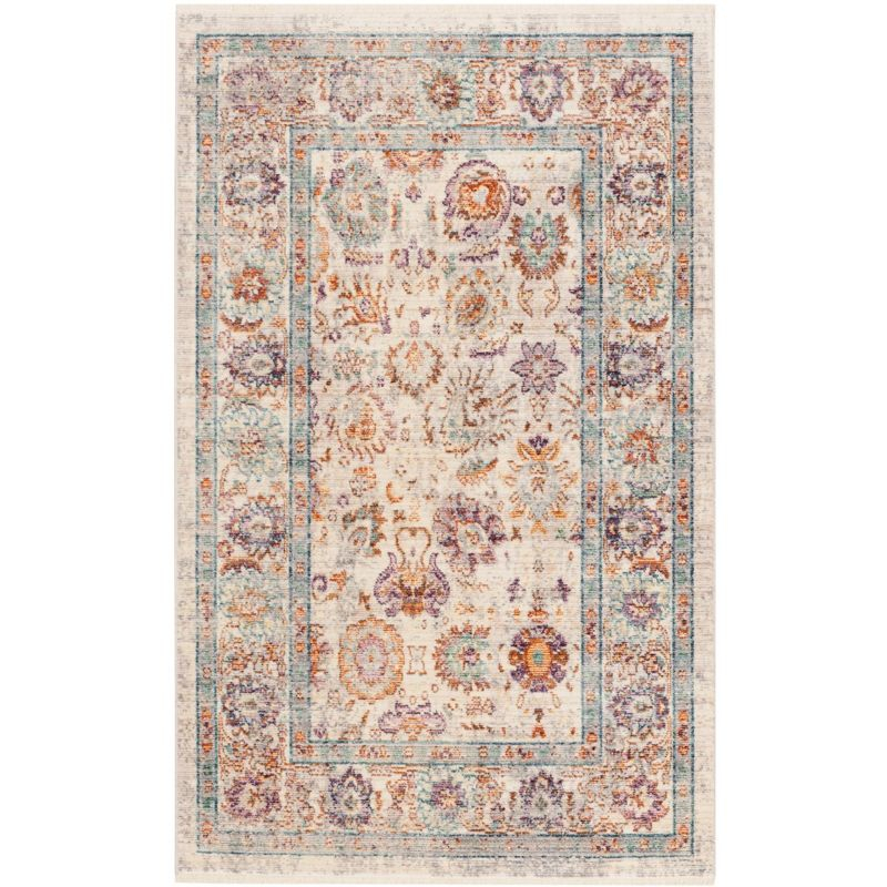 Illusion ILL710 Power Loomed Accent Rug - Cream/Purple - 3'x5' - Safavieh