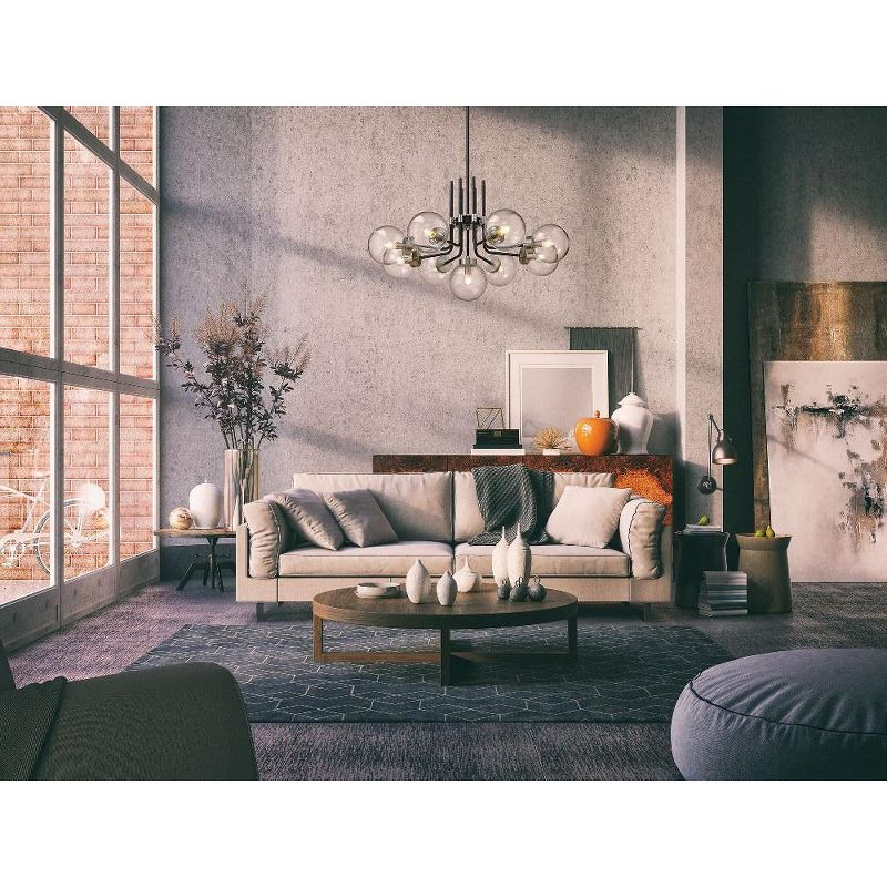 Z-Lite Parsons 9 - Light Chandelier in  Matte Black/Olde Brass