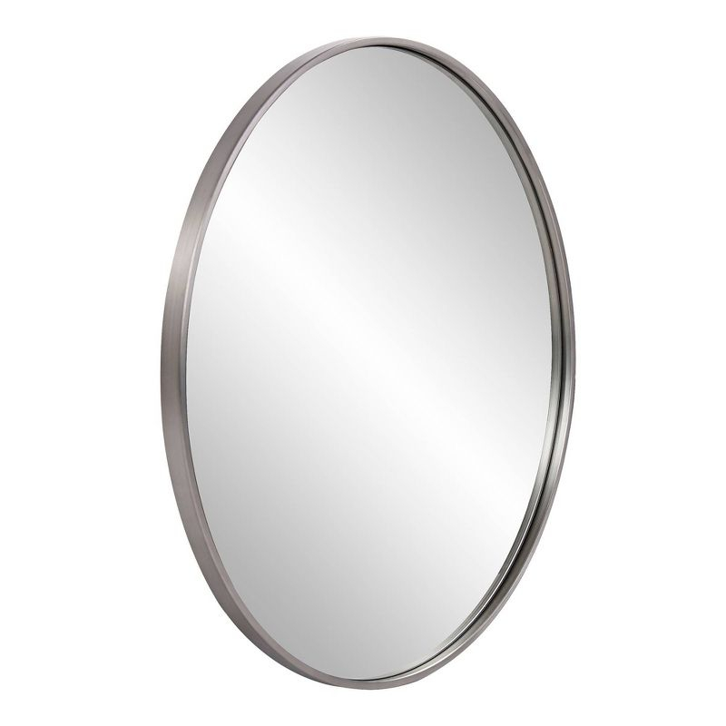 Howard Elliott 30" Round Stainless Steel Framed Vanity Mirror Brushed Silver