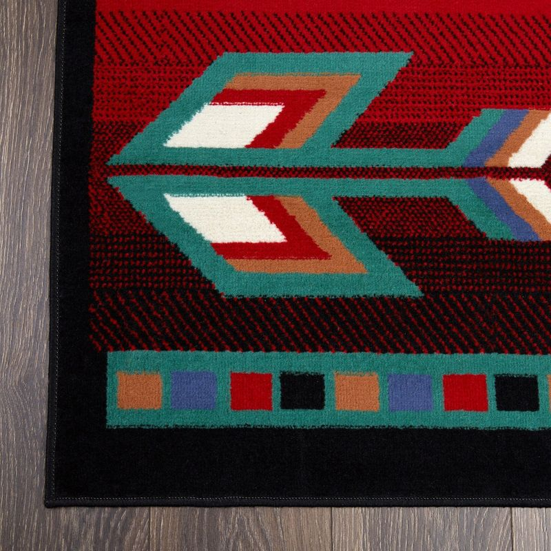 Home Dynamix Premium Sagrada Southwestern Geometric Area Rug, Black/Red, 7'8"x10'7"