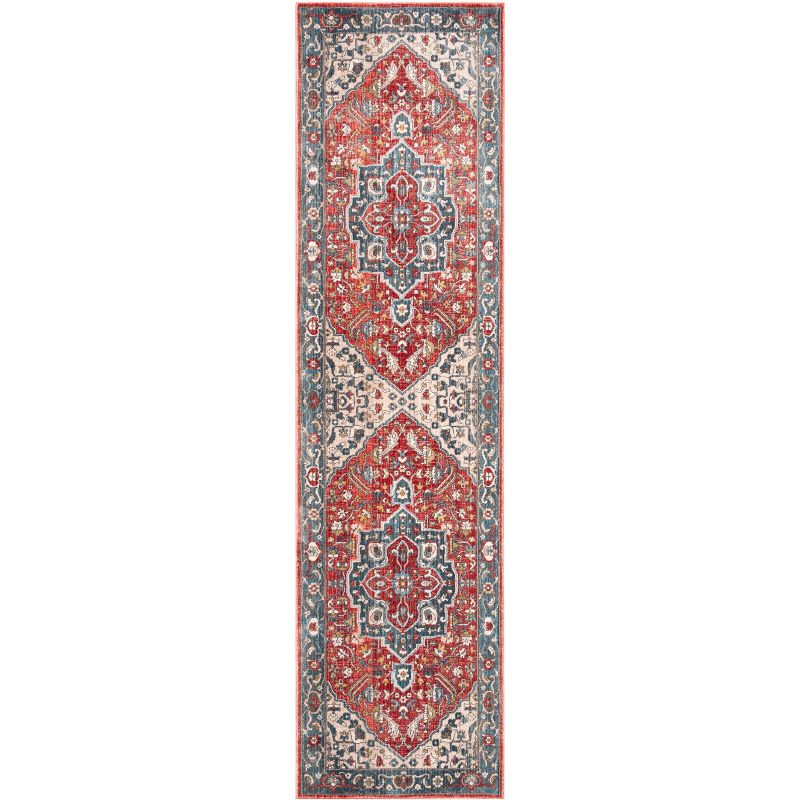 Vintage Persian VTP479 Power Loomed Runner Rug - Red/Blue - 2'2"x12' - Safavieh.