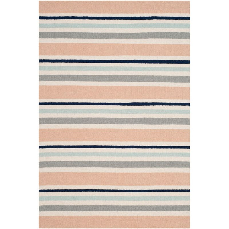 Safavieh Kids Multi Stripe SFK916 Hand Tufted Indoor Accent Rug - Ivory/Multi - 4'x6' - Safavieh