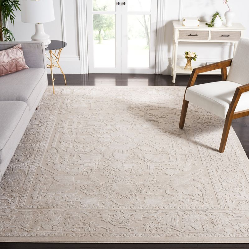 Reflection RFT665 Power Loomed Indoor Area Rug - 5'x5' - Creme/Ivory - Safavieh