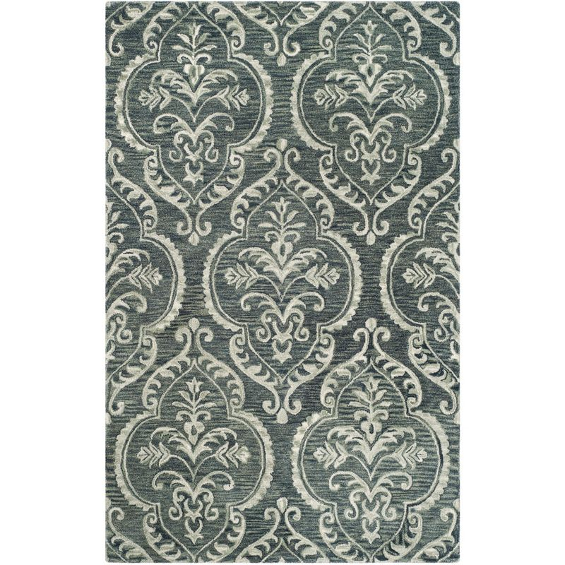 Blossom BLM603 Hand Tufted Area Rug - Blue/Sage - 5'x8' - Safavieh.