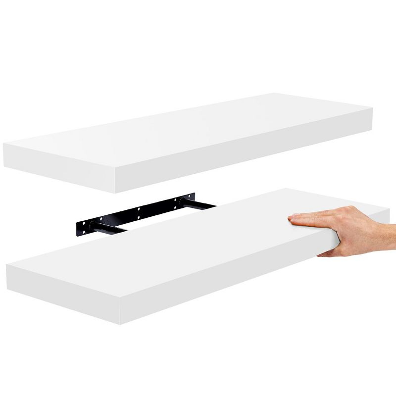 2 Pack (24"x9") Sorbus Floating Wall Shelves for Bedroom, Decor, Kitchen, Living Room - for Trophies, Frames, Bookshelf