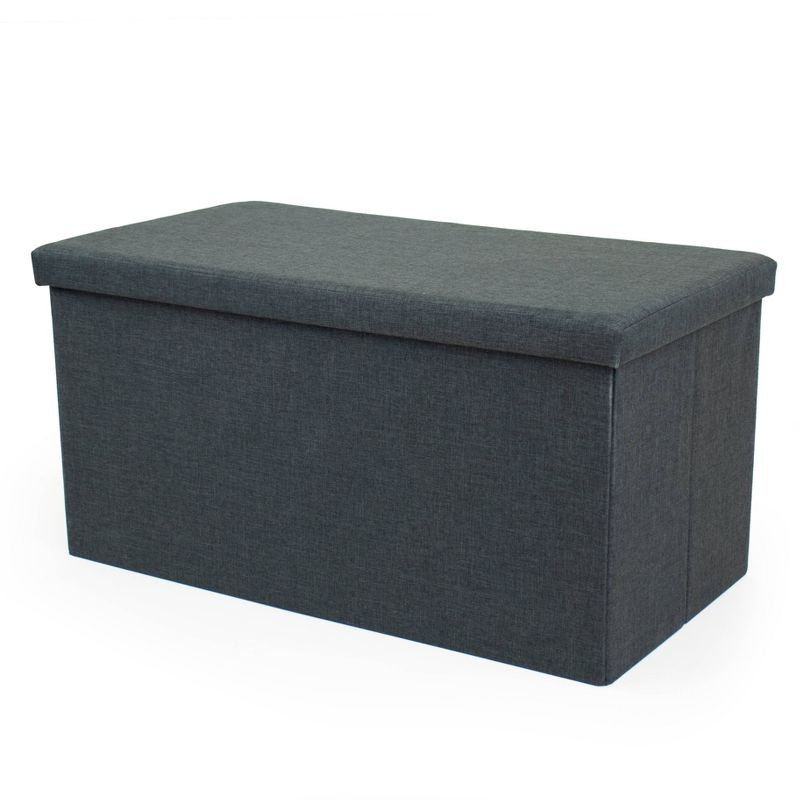 Heathered Storage Ottoman with Reversible Tray Cover - Humble Crew