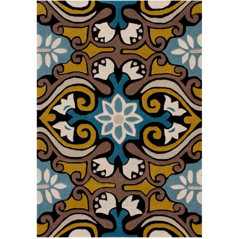 Wyndham WYD327 Hand Tufted Area Rug - Blue/Multi - 4'x6' - Safavieh.