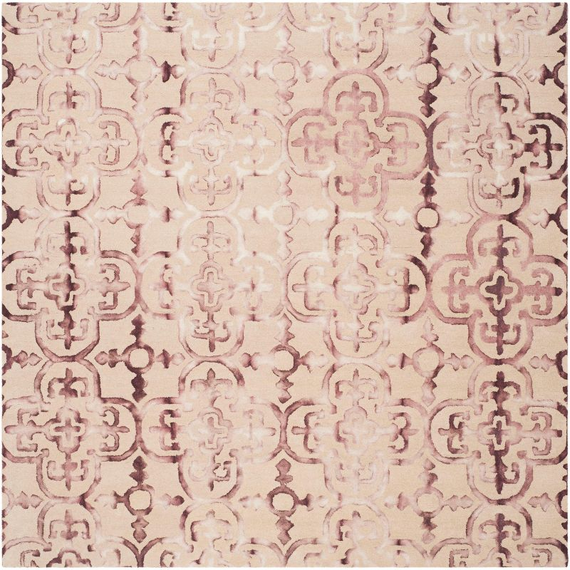 Dip Dye DDY711 Hand Tufted Indoor Area Rug - Beige/Maroon - 7'x7' - Safavieh