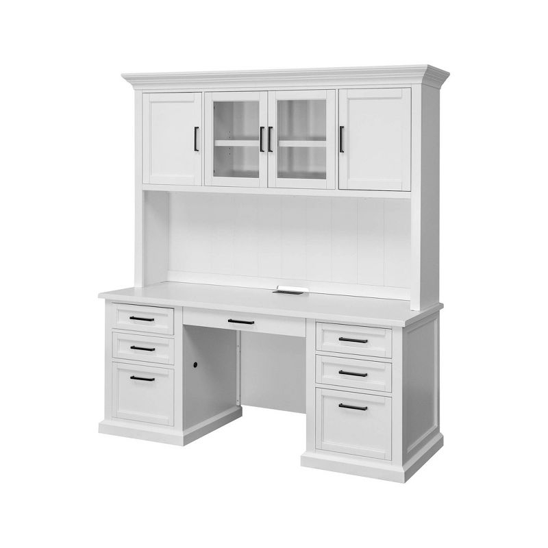 Modern Wood Hutch Fully Assembled White - Abby Collection - Martin Furniture