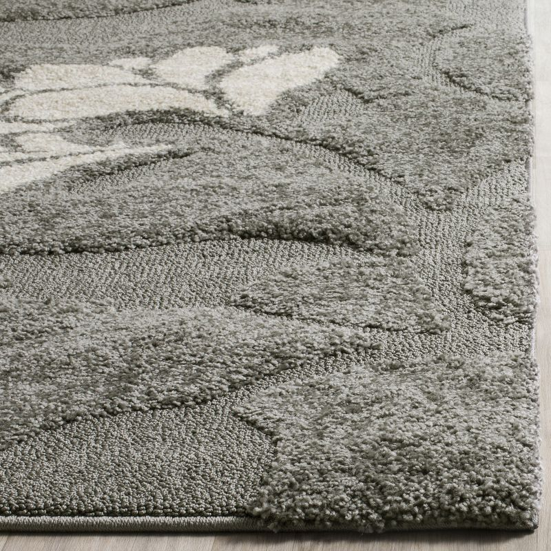 Florida Shag SG459 Power Loomed Indoor Accent Rug - Grey/Beige - 3'3"x5'3" - Safavieh