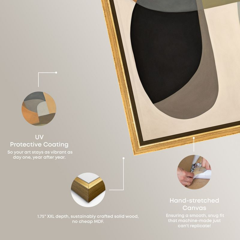 Art Remedy Ricole Modern Color Block Abstract Wall Art, 45" x 30", Gold Frame