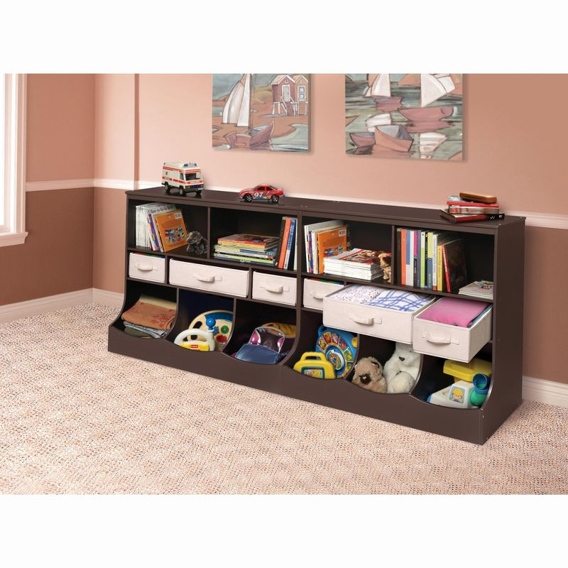 Badger Basket Combo Bin Storage Unit with Three Baskets - Espresso