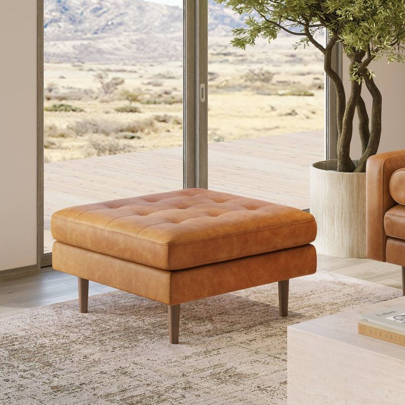 Florence Ottoman Cognac Tan - Poly & Bark