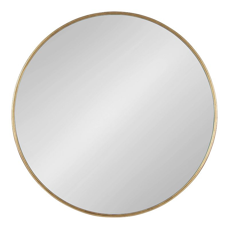 36" x 36" Caskill Round Framed Decorative Wall Mirror Gold - Kate & Laurel All Things Decor