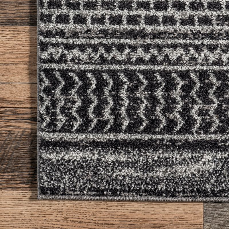 Nuloom Nova Striped 7x9 Indoor Area Rug for Living Room Bedroom Dining Room Kitchen, Dark Grey/Ivory