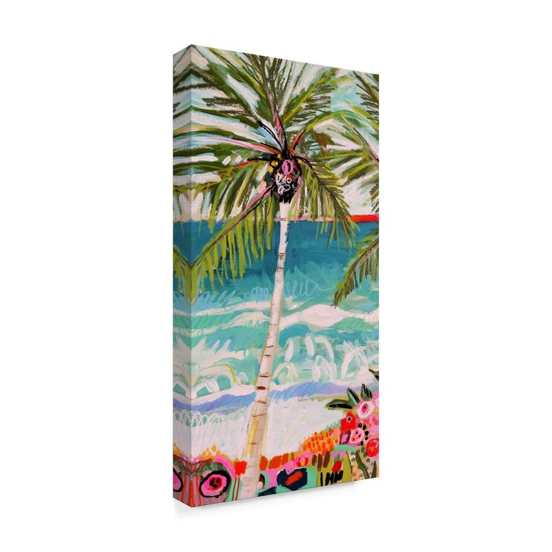 Trademark Fine Art -Karen Fields 'Palm Tree Wimsy I' Canvas Art - 32''x16''