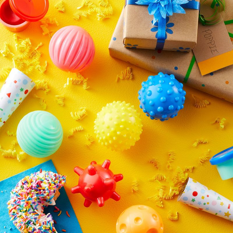 6ct Textured Balls Party Favors - Spritz™: Bouncy Stress Toys, Easter Egg Fillers, Kids' Multi-Colored Party Fun