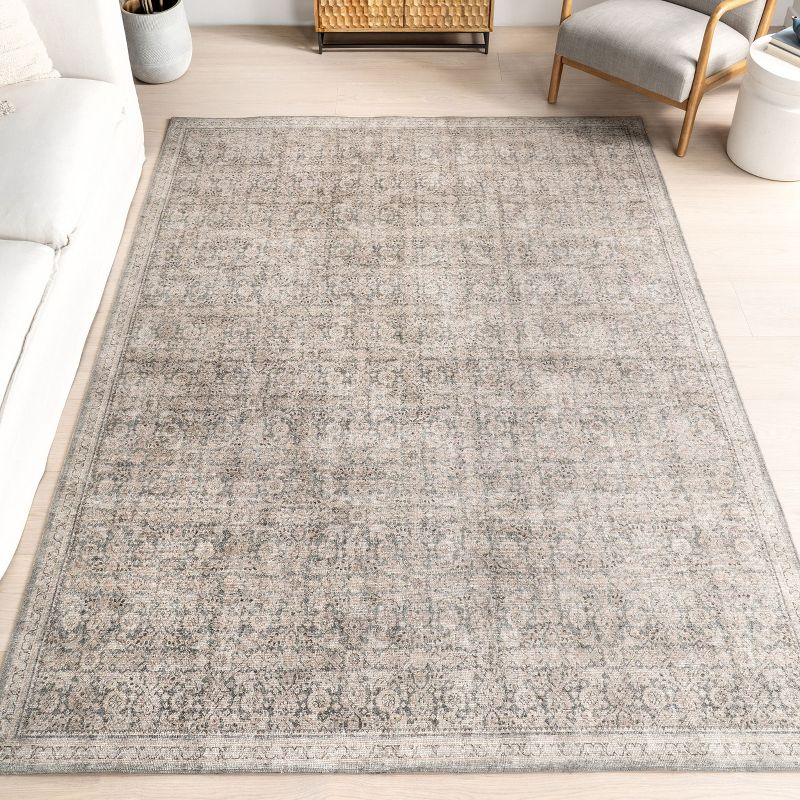 Nuloom Hillstone Collection Cally Traditional Vintage Medallion Area Rug, 5' x 8', Taupe