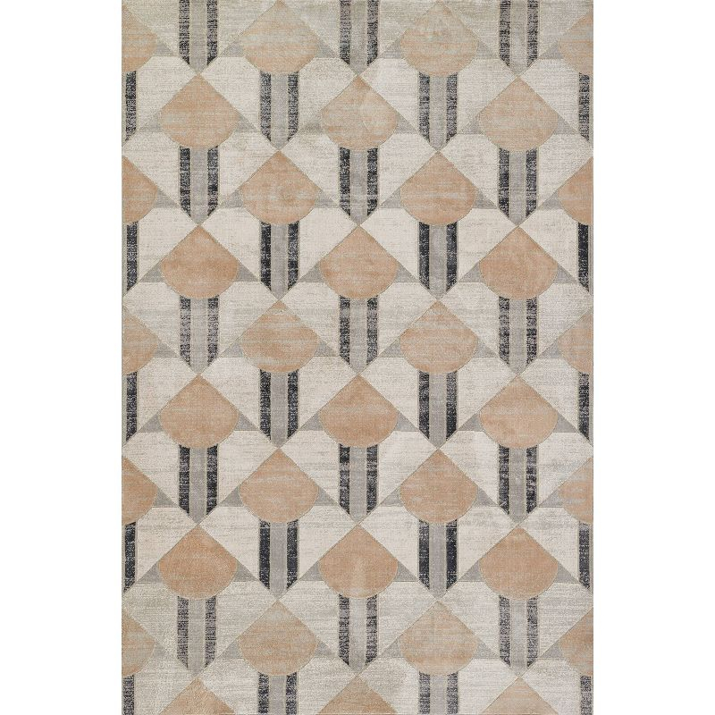 Momeni 1'10"x2'10" Edition Dimensional Machine Loomed Area Rug Charcoal Gray: Geometric Pattern, Low Pile, Indoor Use