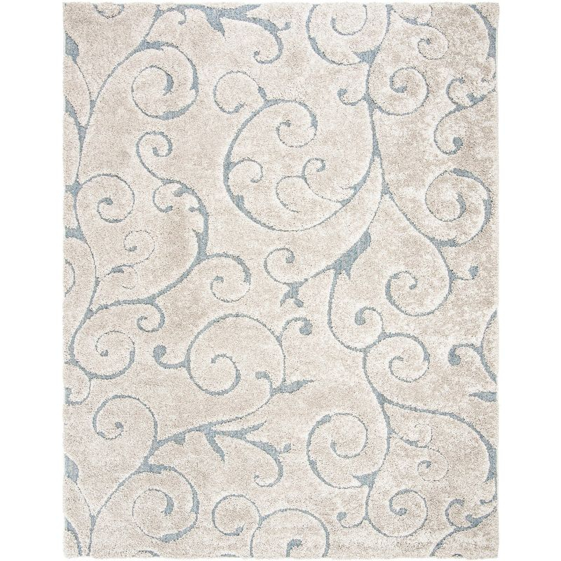 Florida Shag SG455 Power Loomed Area Rug - Beige/Blue Grey - 8'x10' - Safavieh.