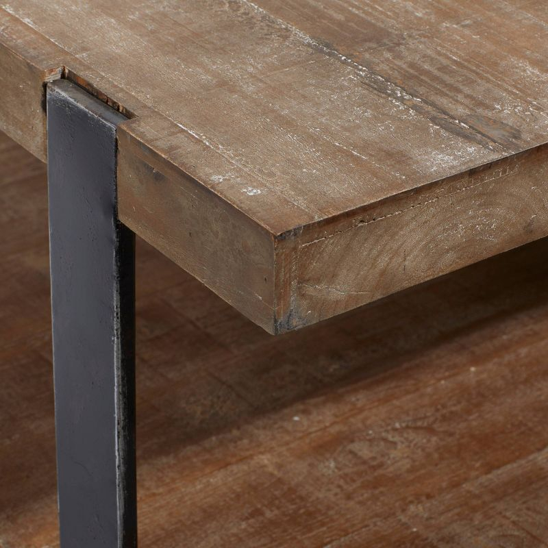 Industrial Wood Coffee Table Dark Brown - Olivia & May