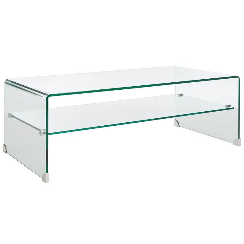 Brioni Temp Glass Coffee Table - Clear - Safavieh