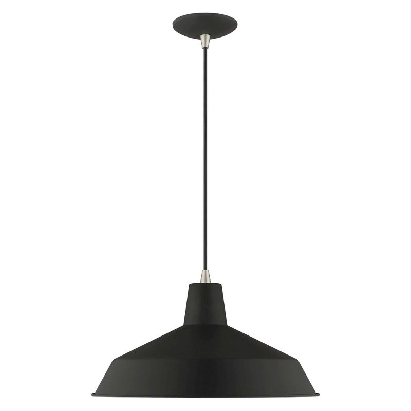 Livex Lighting Metal Shade 1 - Light Chandelier in  Black