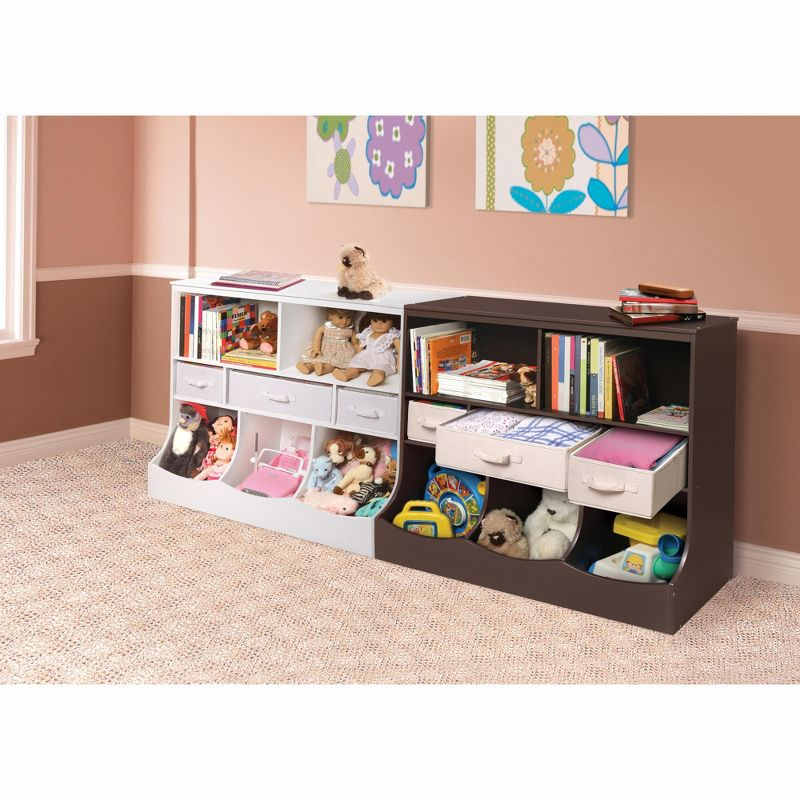 Badger Basket Combo Bin Storage Unit with Three Baskets - Espresso