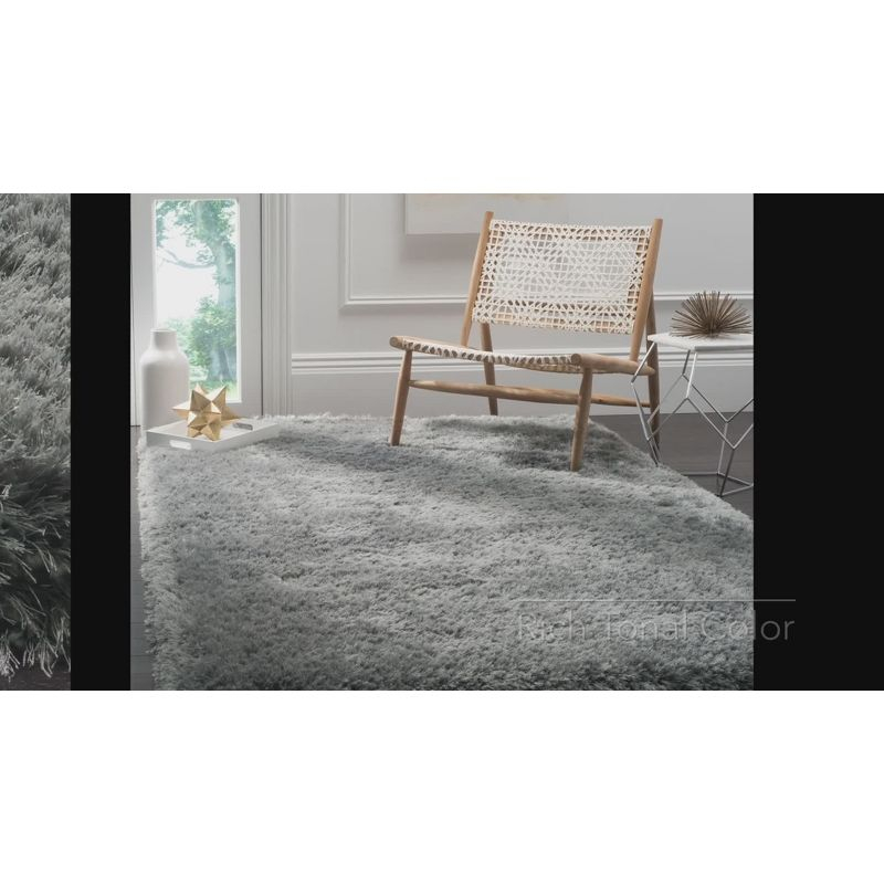 Luxe Shag SGX160 Hand Tufted Indoor Area Rug - Grey - 4'x6' - Safavieh