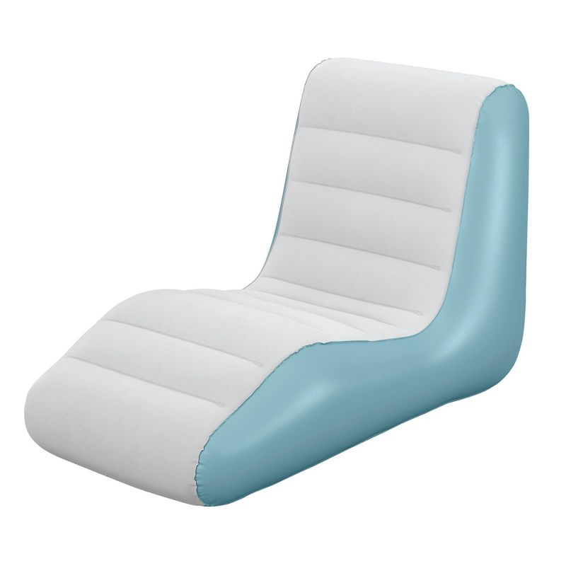 Bestway Leisure Luxe Chaise Lounger – Inflatable Air Recliner, Blue & Grey