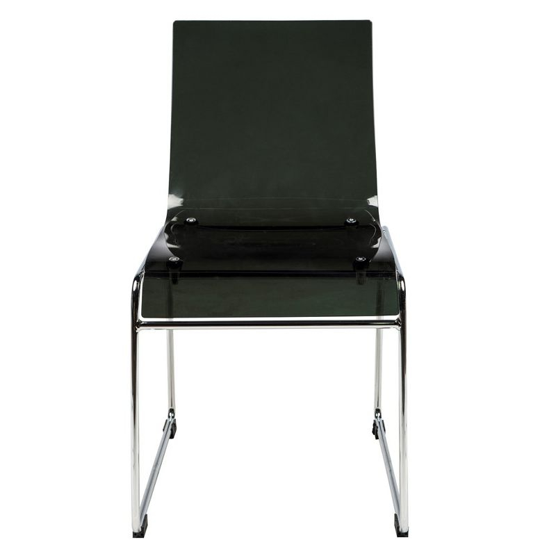 LeisureMod Lima Modern Acrylic Chair in Transparent Black