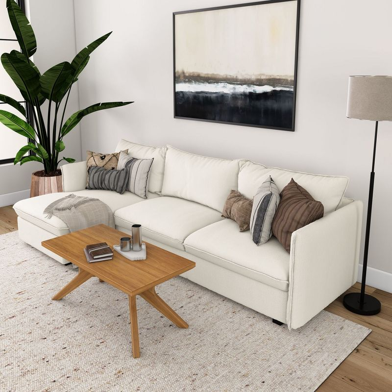 Plank+Beam Solid Wood Cross Leg Rectangular Coffee Table, 40" Coffee Table for Living Room, Modern Center Table, Cocktail Table. Pecan
