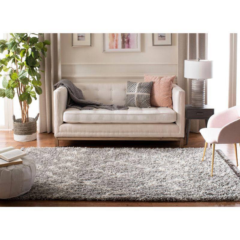 Pro Lux Shag PLX434 Power Loomed Indoor Area Rug - 5'x8' - Grey/Cream - Safavieh