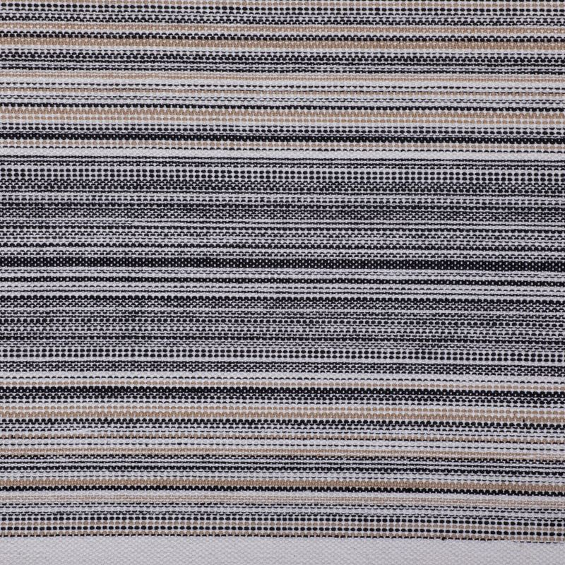 Design Imports  Black Striped Fringe Ribbed Table Runner 14X72