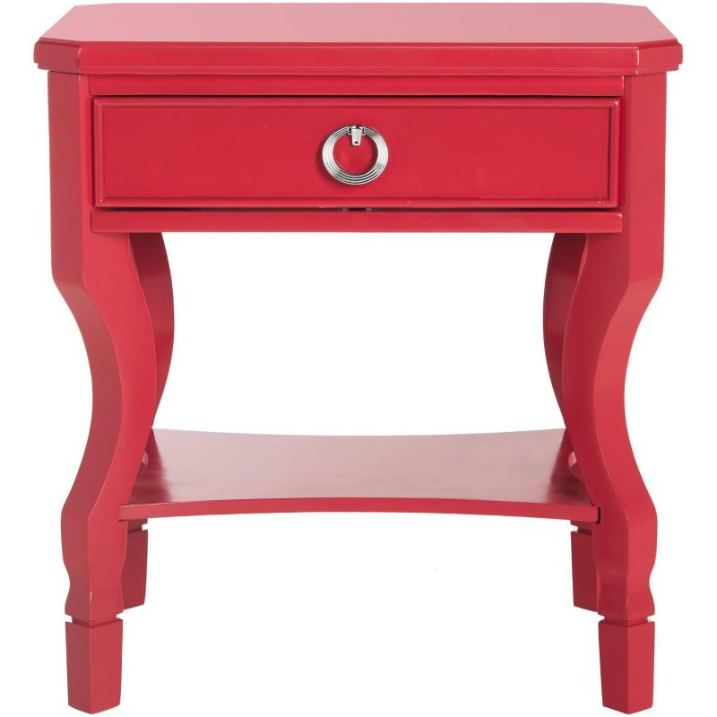 Alaia 1 Drawer Nightstand - FOX6275 - Red - Safavieh Couture