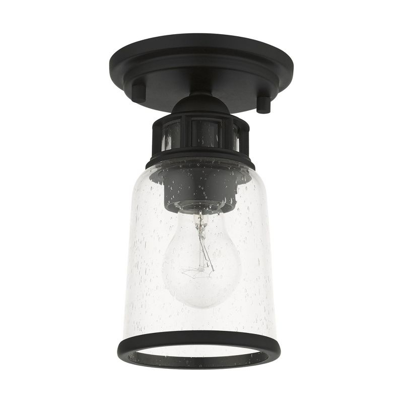 Livex Lighting Lawrenceville 1 - Light Flush Mount in  Black