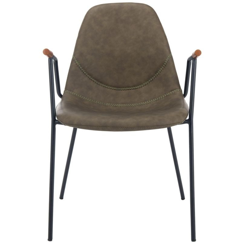Tanner Mid-Century Dining Chair (Set of 2) - DCH3001 - Olive/Black - Safavieh