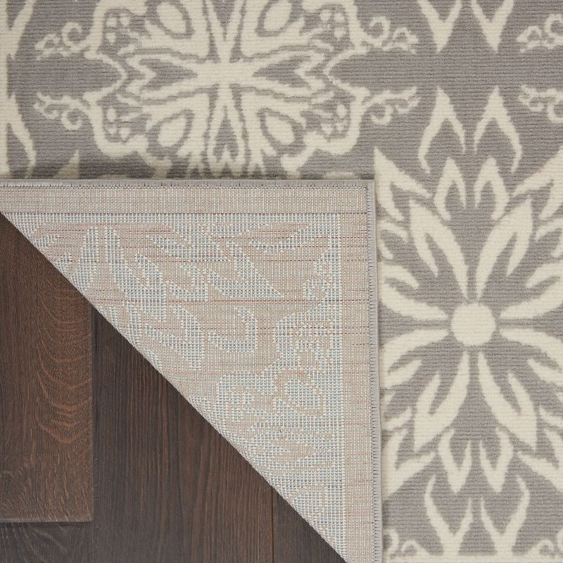 Nourison Jubilant 5'3" x 7'3" (5' x 7') Ivory/Grey Area Rug Beach Transitional Floral by Nourison