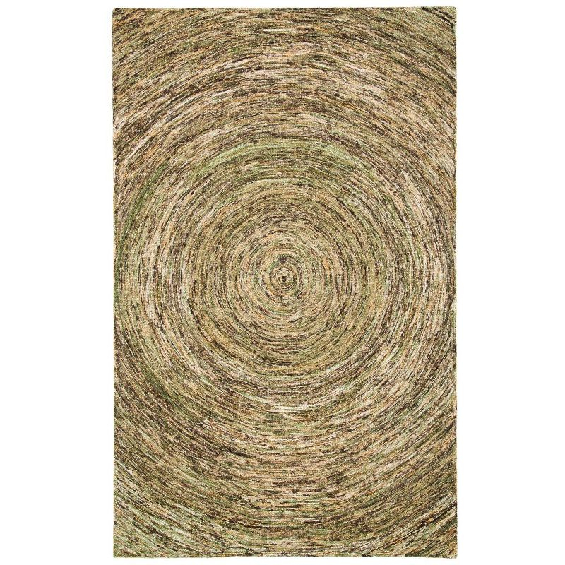 Ikat IKT633 Hand Tufted Area Rug - Green - 4'x6' - Safavieh