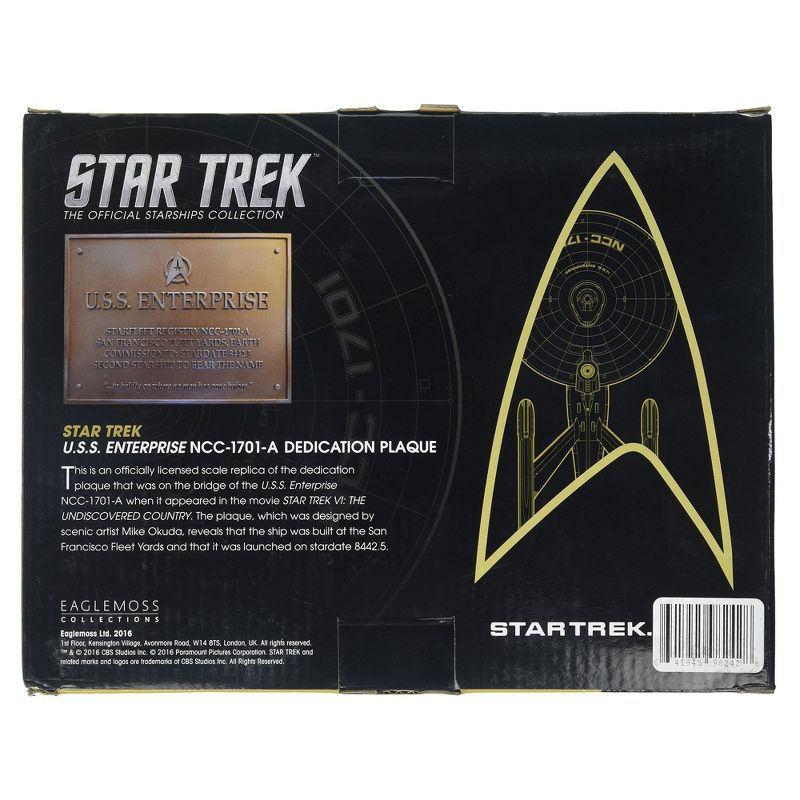 Eaglemoss Collections Star Trek Discovery USS Enterprise NCC-1701-A Dedication Plaque Replica