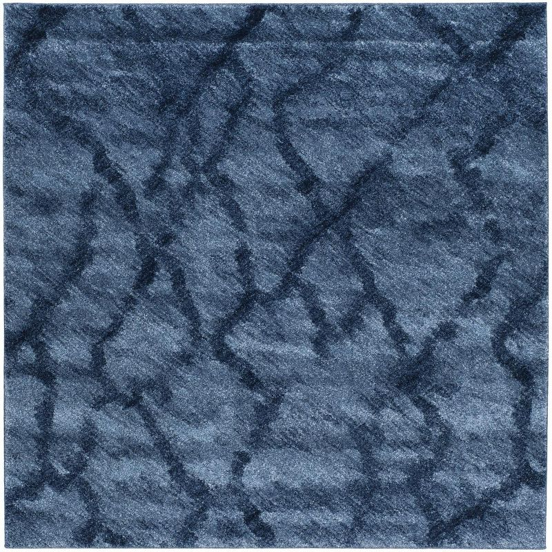 Retro RET2144 Power Loomed Indoor Area Rug - Blue/Dark Blue - 6'x6' - Safavieh.